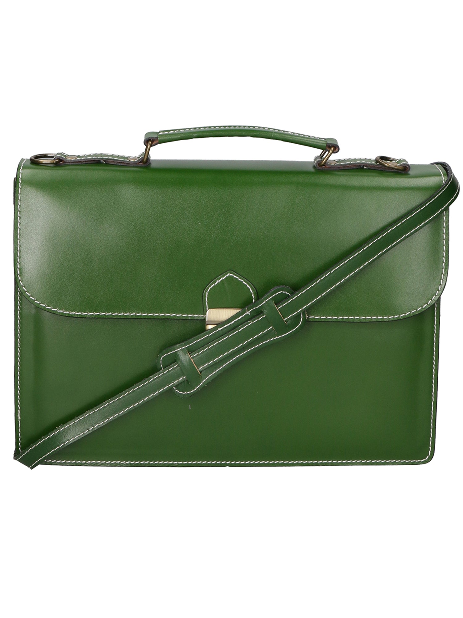 Dafne Borsa da lavoro unisex Vera pelle 7004-VERDE Gave Lux