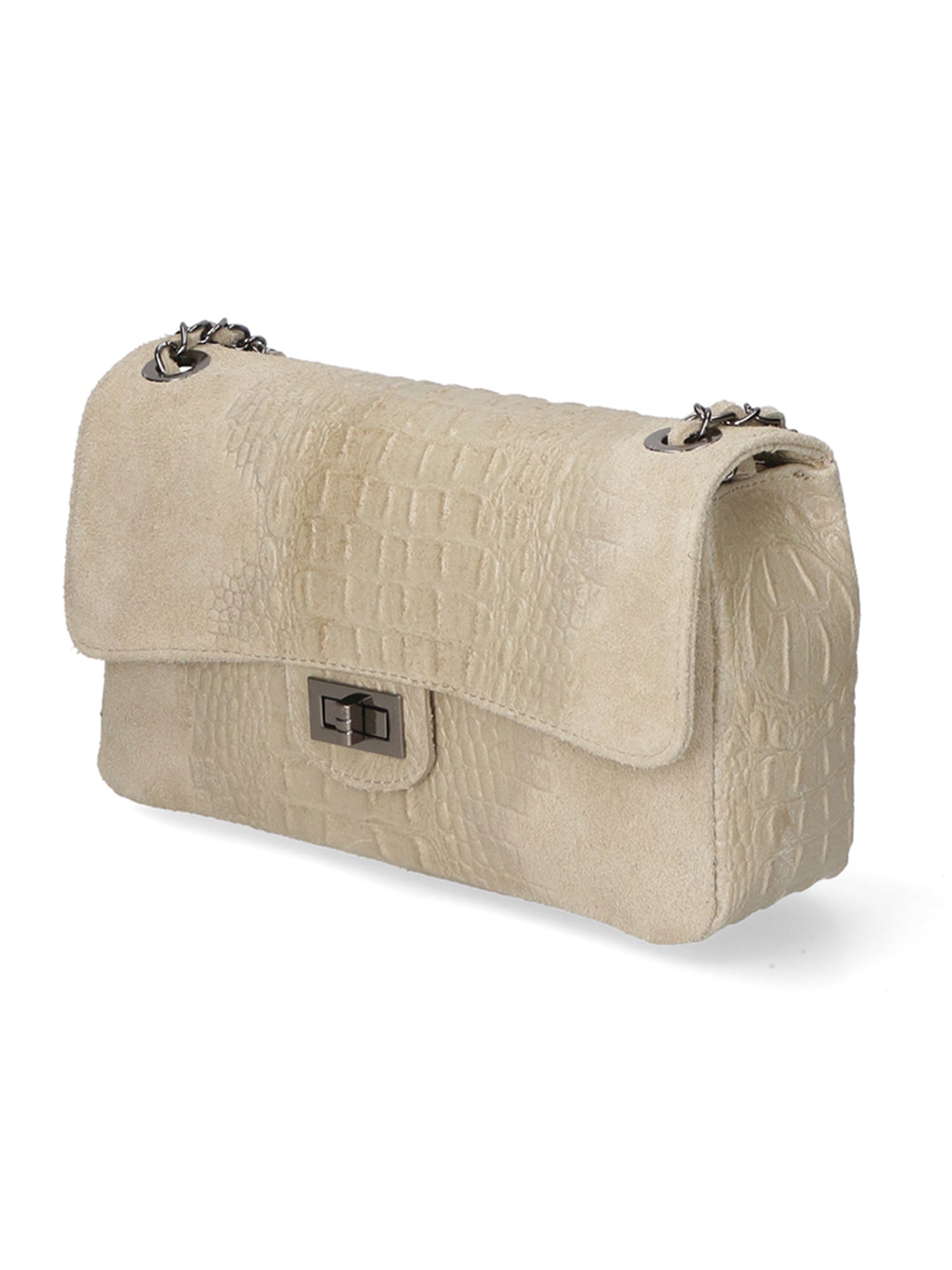 Edvige Borsa a spalla da donna Pelle Croco Stampata 80045-TAUPE Gave Lux