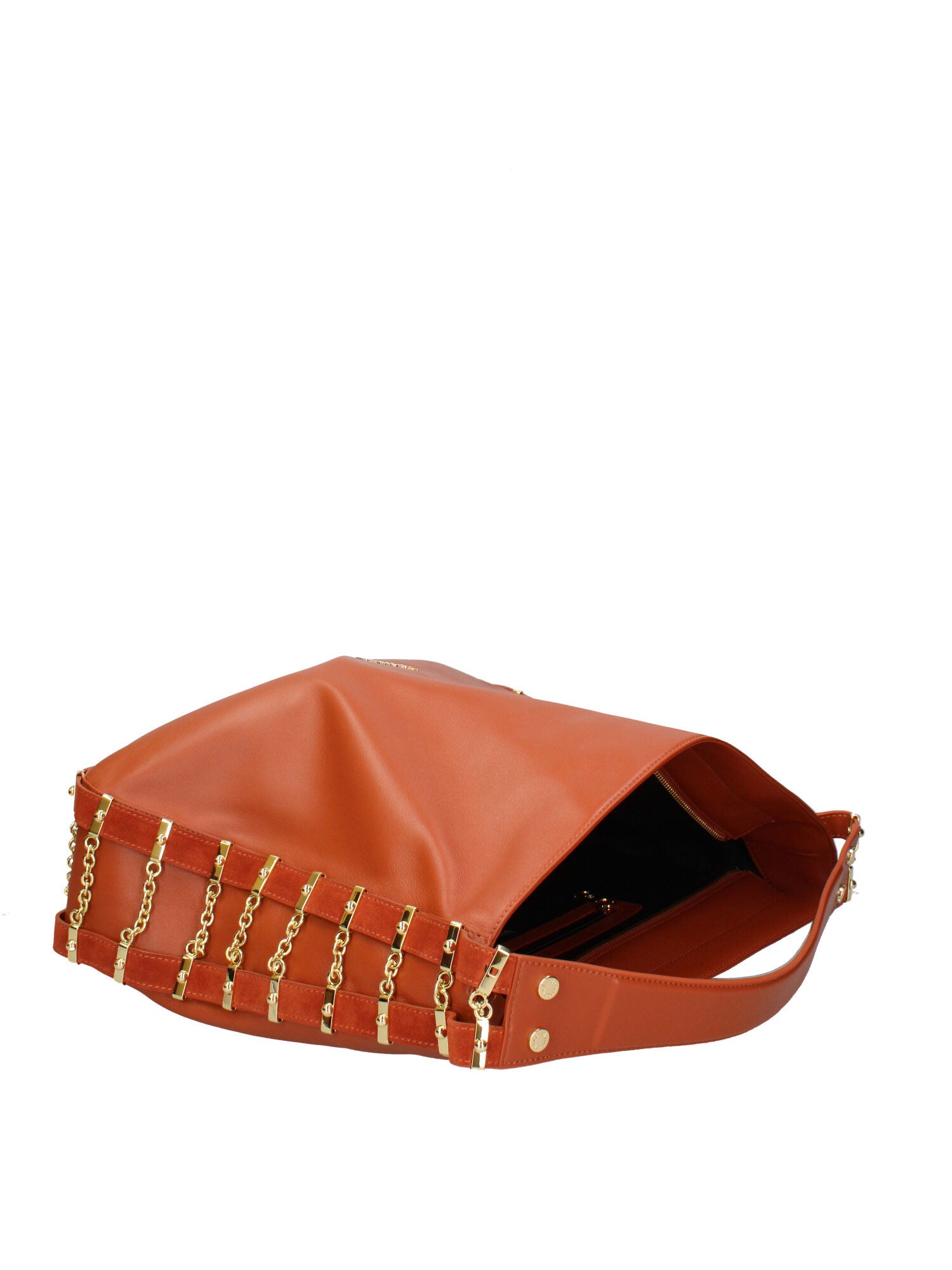 Erisia Chic Borsa a spalla da donna Vera pelle B17223-MARRONE Braccialini