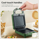 Plastica & Teflon Tostapane Sandwich Maker Garanzia 24 Mesi JB-988-Green Volkshin