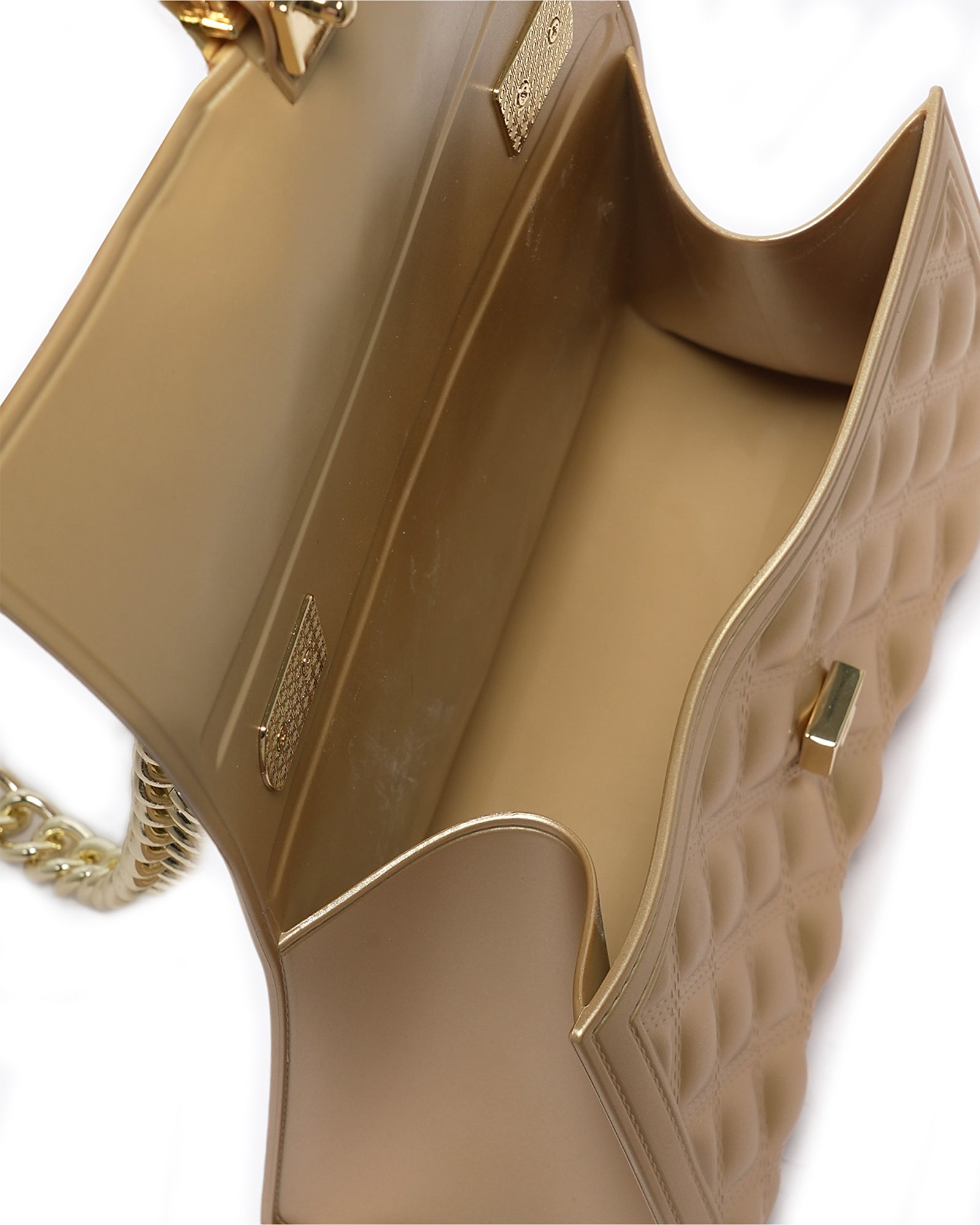 Borsa a mano da donna 100% Pvc FLAT RHOMBUS M-GOLD + LIGHT GOLD Marc Ellis