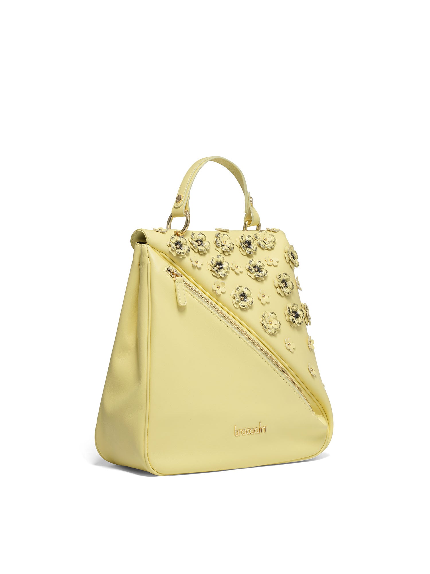 Zeffira Elite B17244-GIALLO Zaino da donna in vera pelle Braccialini