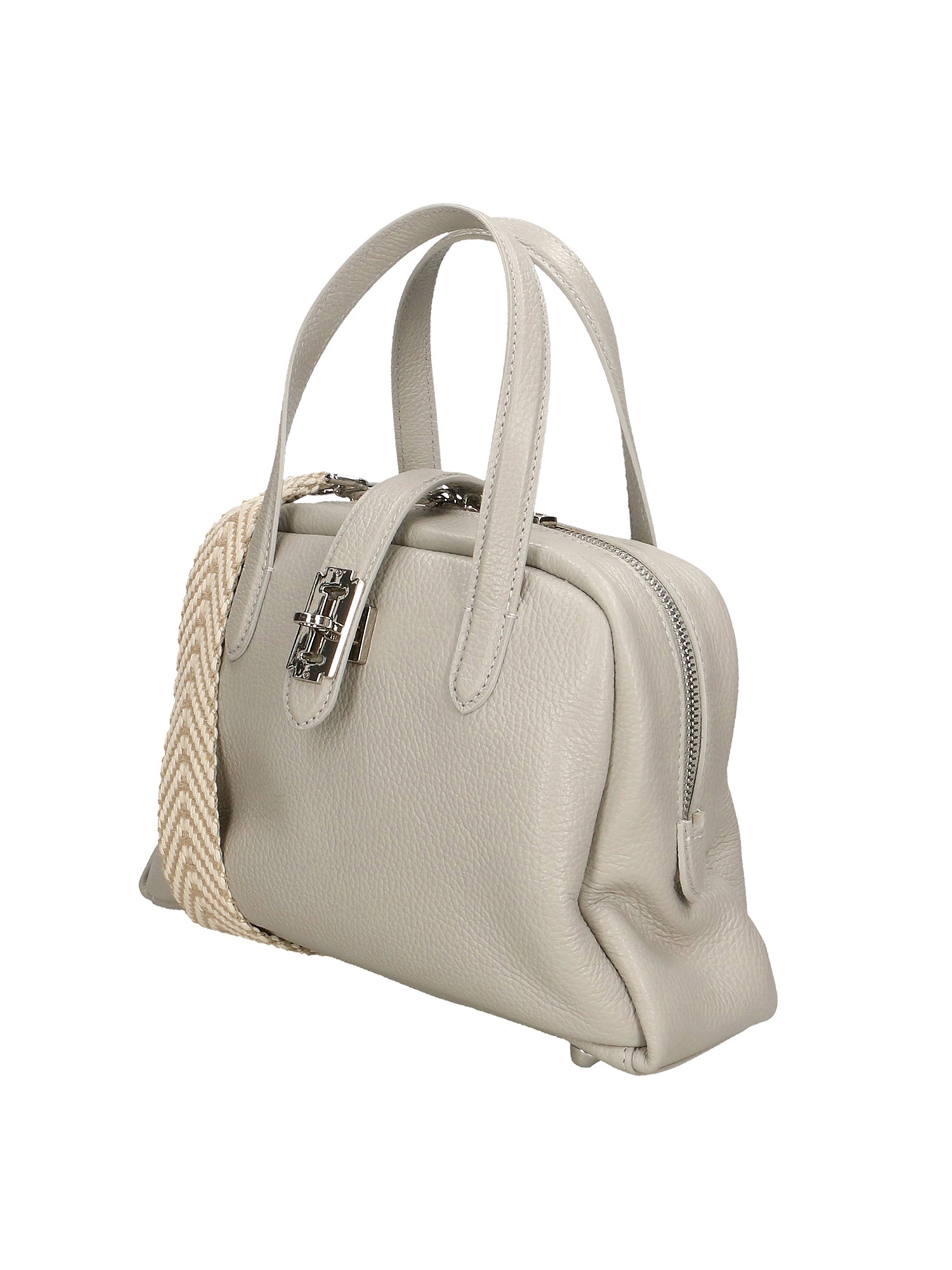 Orietta Borsa a mano da donna Vera pelle 01669-D86 GRIGIO PERLA PEARL GREY Gave Lux