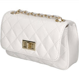 Carolina Borsa a spalla da donna Vera pelle 1073-S01 BIANCO Gave Lux