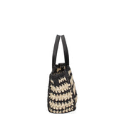Borsa a mano da donna Paglia intrecciata 07382-BLACK G12 Viola Castellani