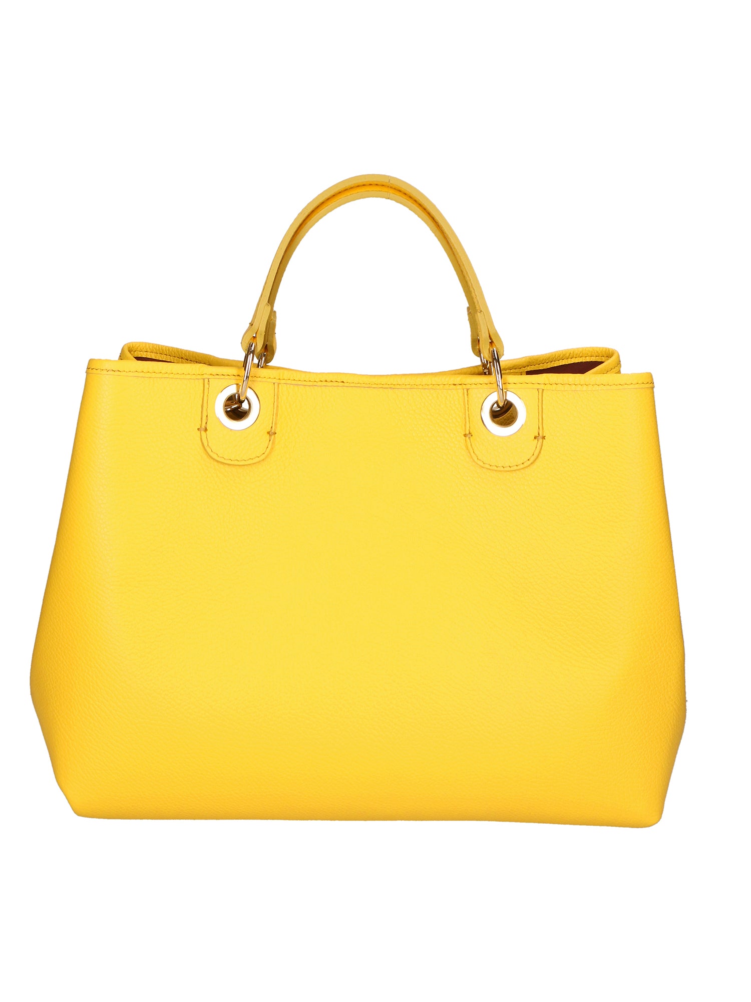 Azurite Borsa a mano da donna 100% pelle 06105-D64 GIALLO YELLOW Gave Lux