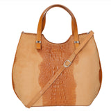 Elda Borsa a mano da donna Vera pelle croco 80046 1-CUOIO Gave Lux