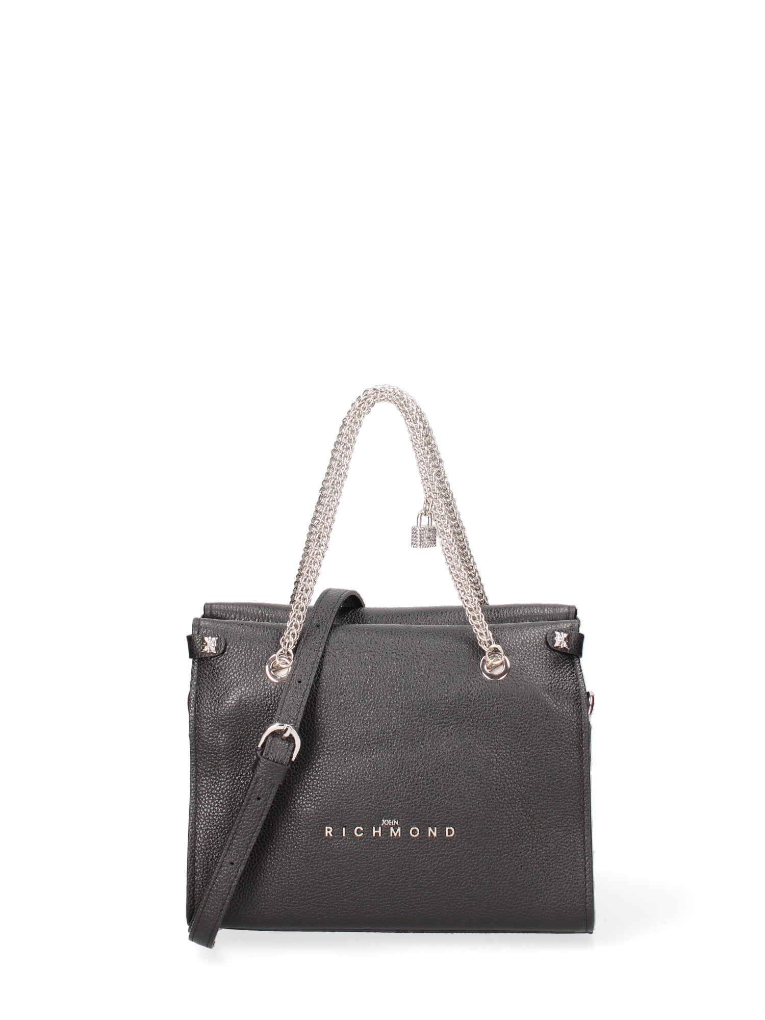 Borsa a spalla da donna Vera pelle JR-W-101-BLACK-SILVER John Richmond