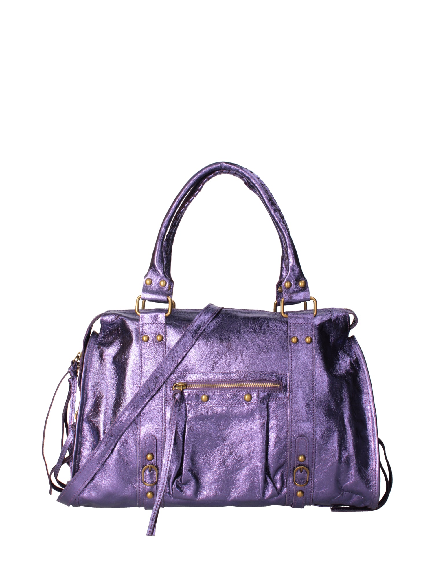 Novara Borsa a spalla da donna Vera pelle 06090 LM-L013 VIOLA Gave Lux