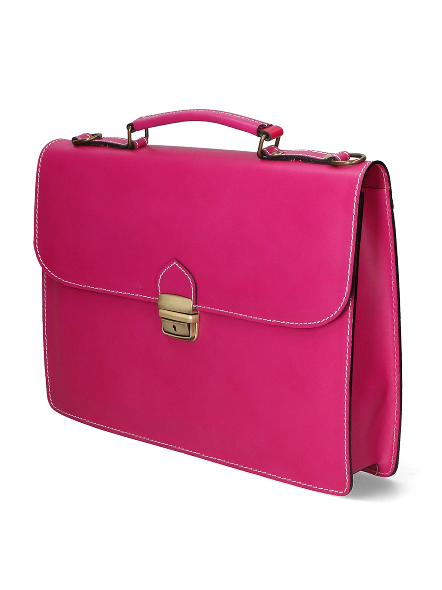 Dafne Borsa da lavoro unisex Vera pelle 7004-FUXIA Gave Lux