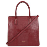 Giulia Borsa a mano da donna Vera pelle effetto cocco 468W-LU10 ROSSO SCURO Viola Castellani
