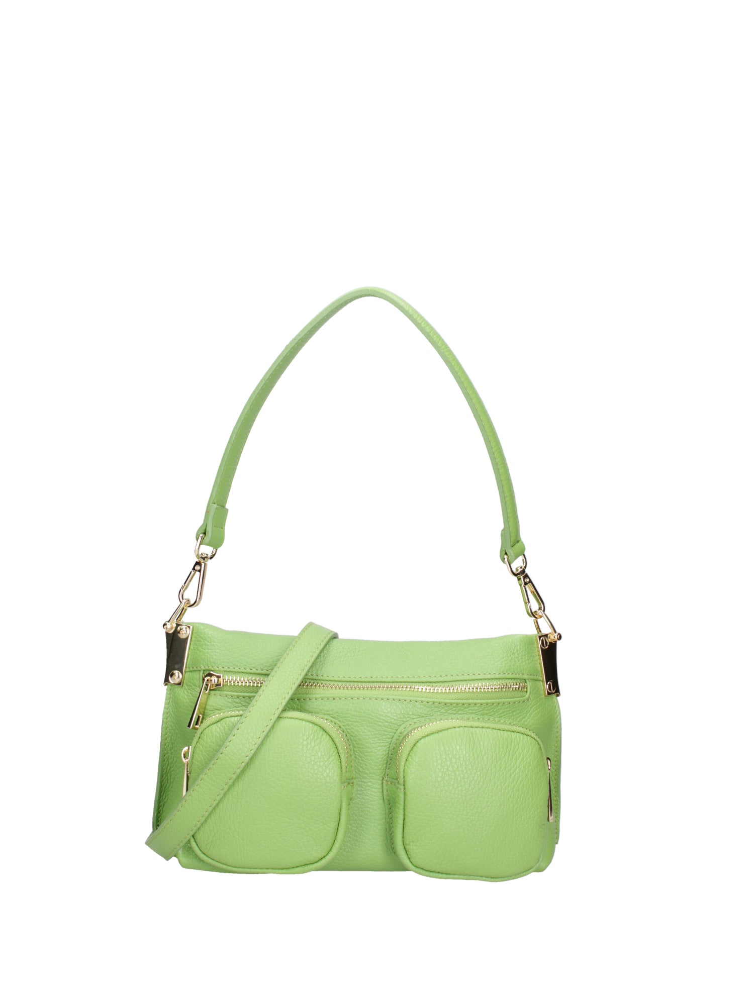 Borsa a spalla da donna Vera pelle 07147-D12 VERDE Roberta Rossi
