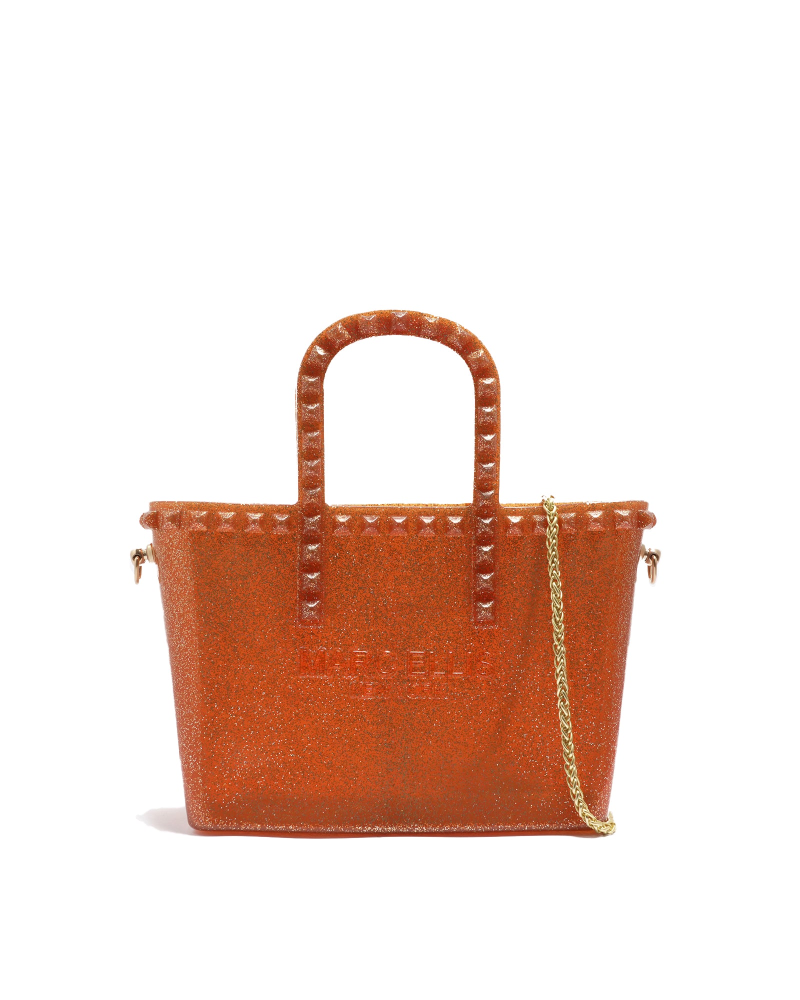 Borsa a mano da donna 100% Pvc FLAT GLAS S-CARAMELLO STRASS Marc Ellis