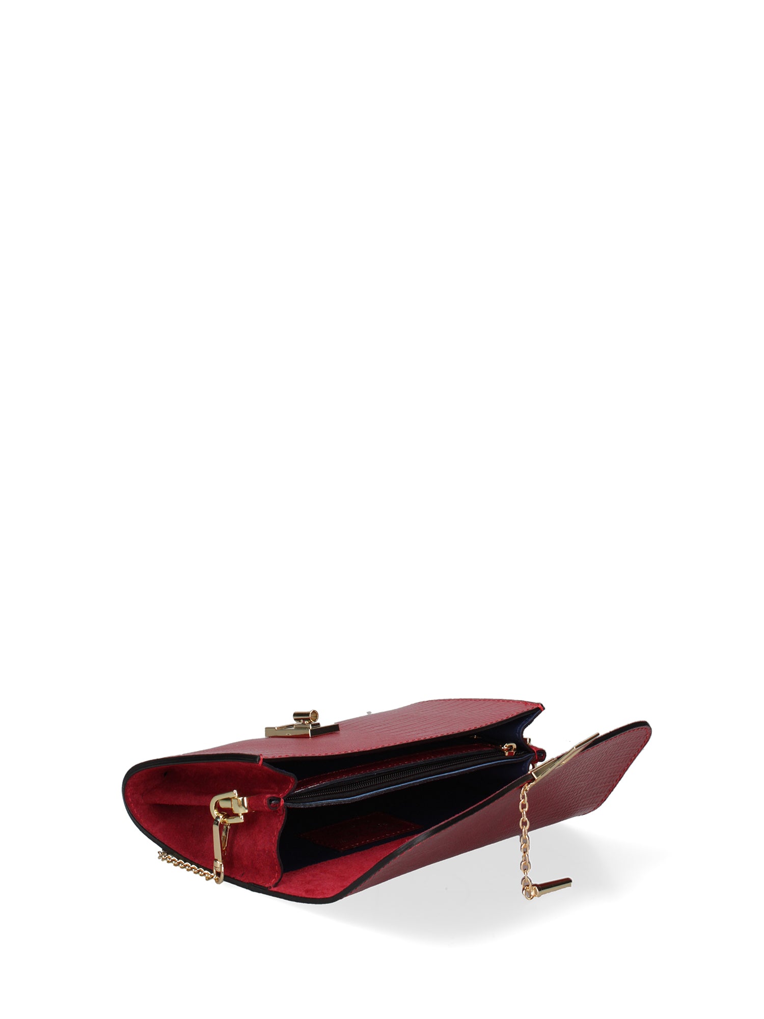 Borsa a tracolla da donna Vera pelle 00734-LU08 ROSSO Viola Castellani