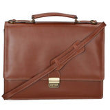 Ivo 7003-MARRONE Borsa da lavoro unisex in vera pelle Gave Lux