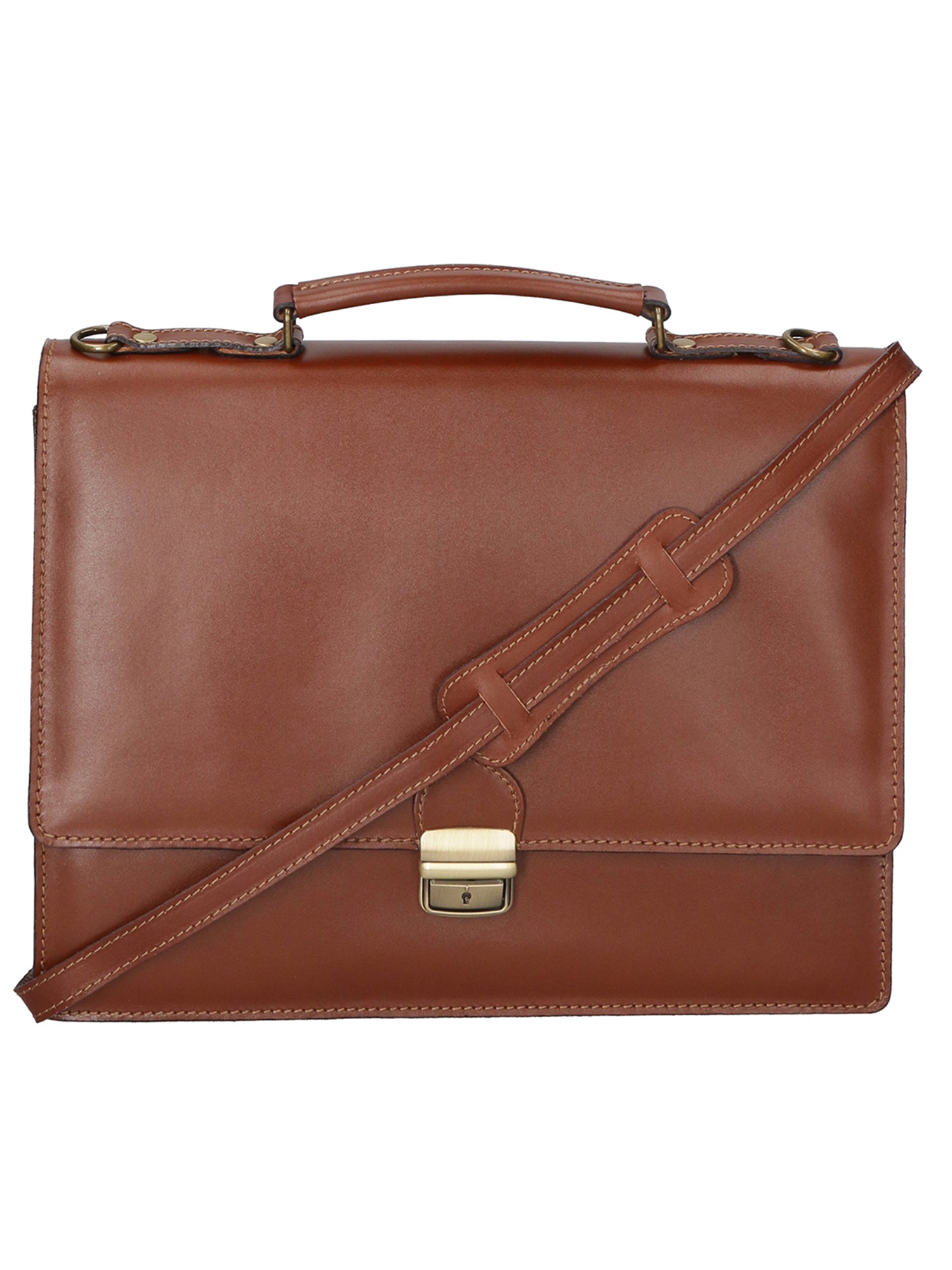 Ivo 7003-MARRONE Borsa da lavoro unisex in vera pelle Gave Lux