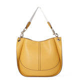 Borsa a spalla da donna 100% pelle riciclata 07224-Light yellow Viola Castellani