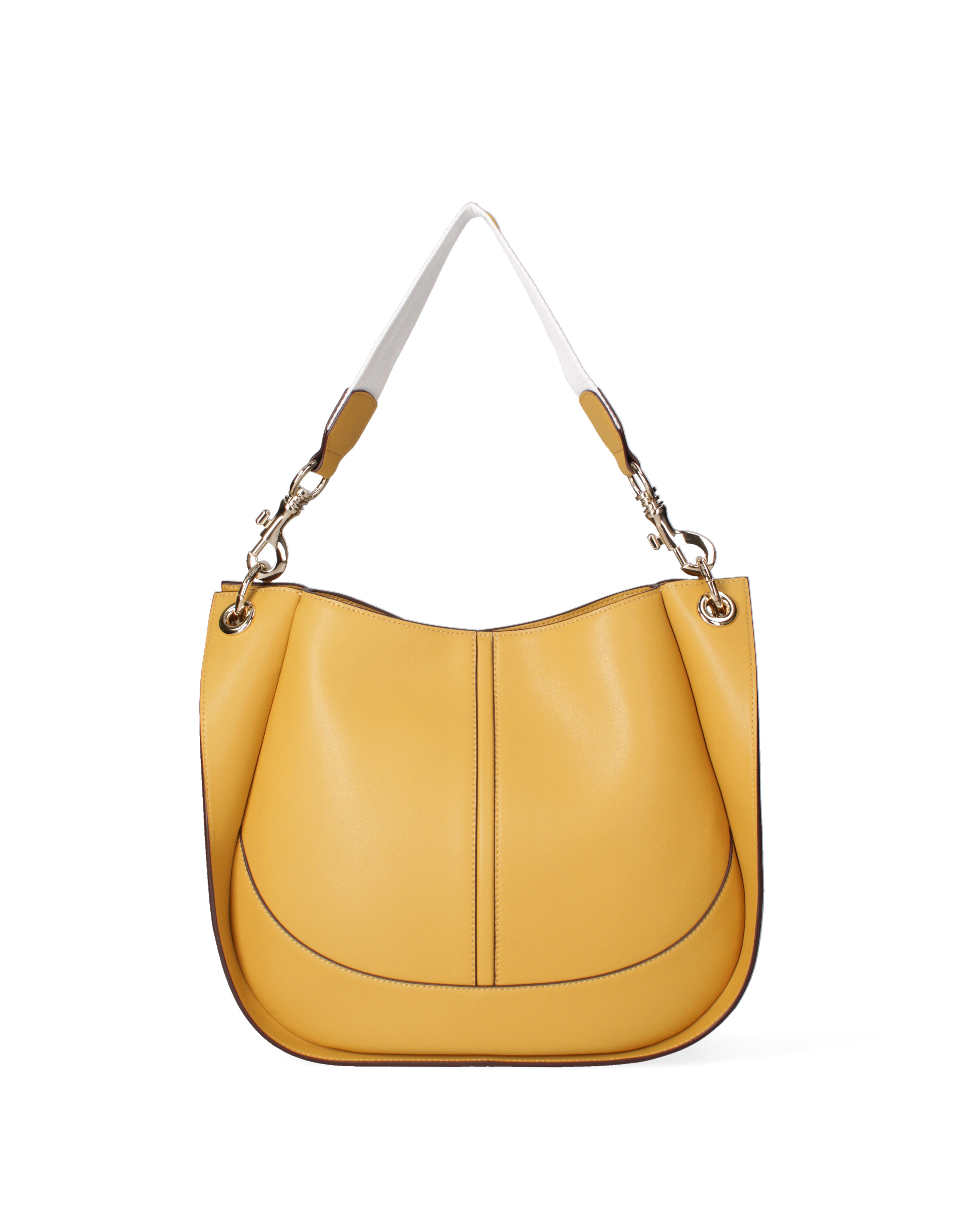 Borsa a spalla da donna 100% pelle riciclata 07224-Light yellow Viola Castellani