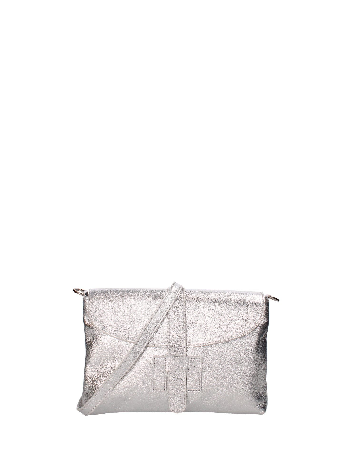 Borsa a mano da donna Vera pelle 07163-L001 ARGENTO Viola Castellani