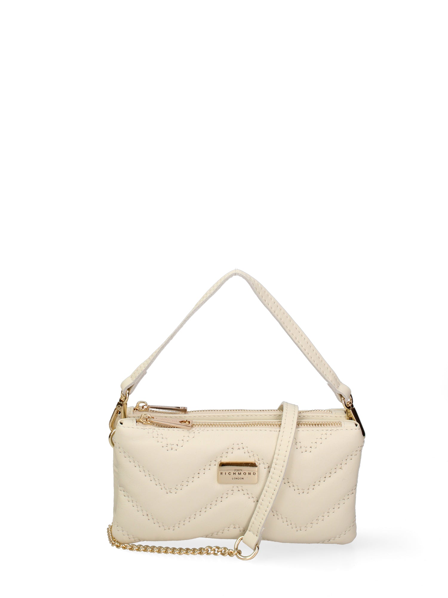 Borsa a spalla da donna Vera pelle JR-W-1109SA-BONE-GOLD John Richmond