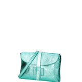 Borsa a mano da donna Vera pelle 07163-L037 TURCHESE Viola Castellani