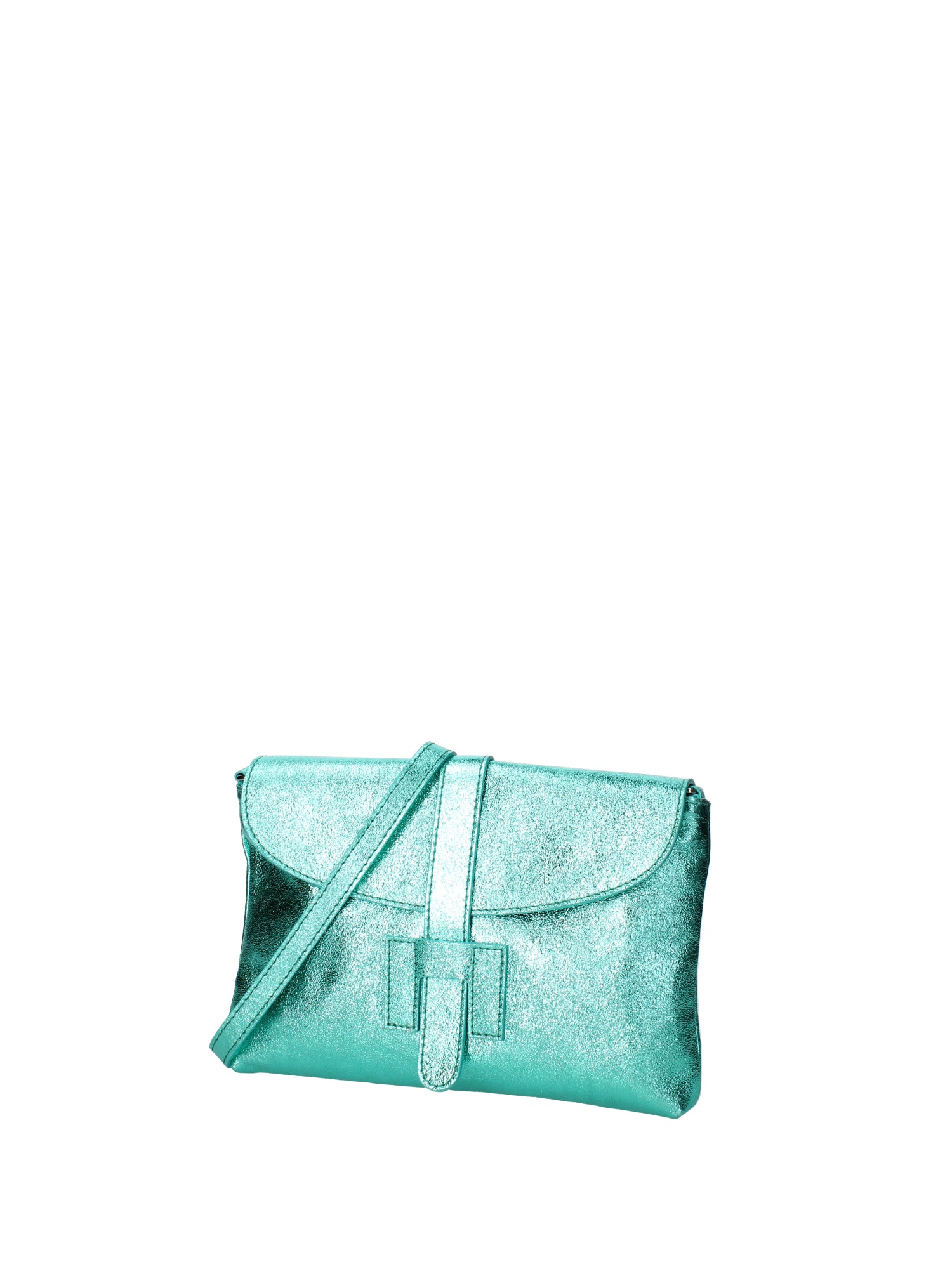 Borsa a mano da donna Vera pelle 07163-L037 TURCHESE Viola Castellani