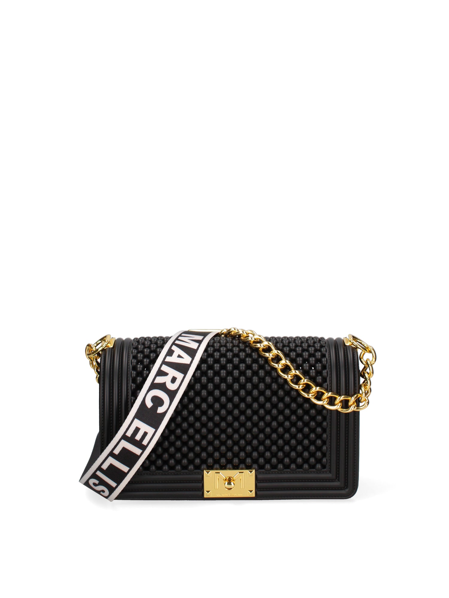 Borsa a mano da donna 100% Pvc FLAT-M-BALL 24-BLACK - GOLD Marc Ellis