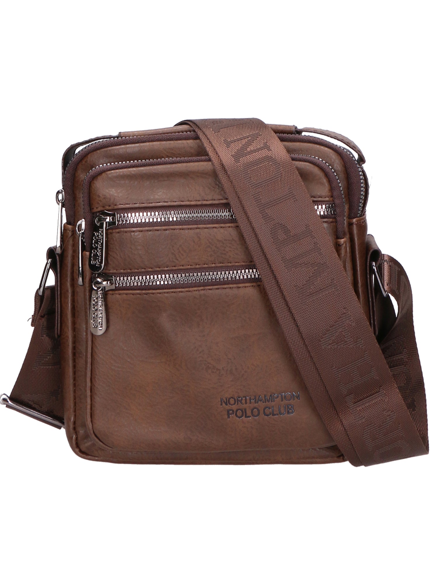 Borsa a tracolla uomo 100% pelle PU PCL3055-COFFEE Northampton Polo Club
