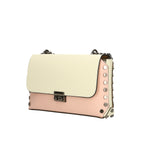 Vera pelle 8641-ROSA+BEIGE Borsa a tracolla da donna Evanthe Pro Gave Lux
