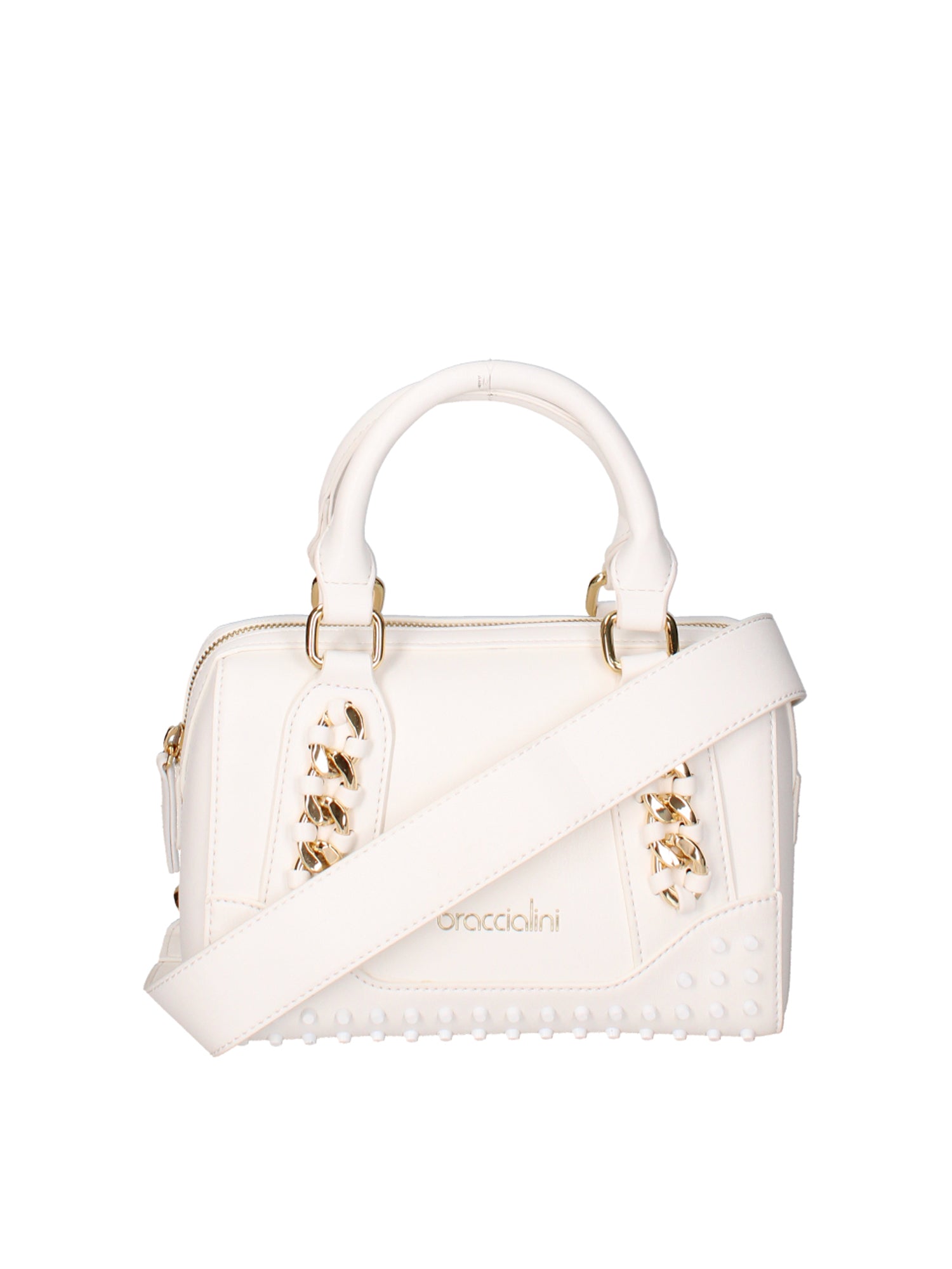 Seraphina Chic Borsa a mano da donna 100% poliuretano B16482-BIANCO Braccialini