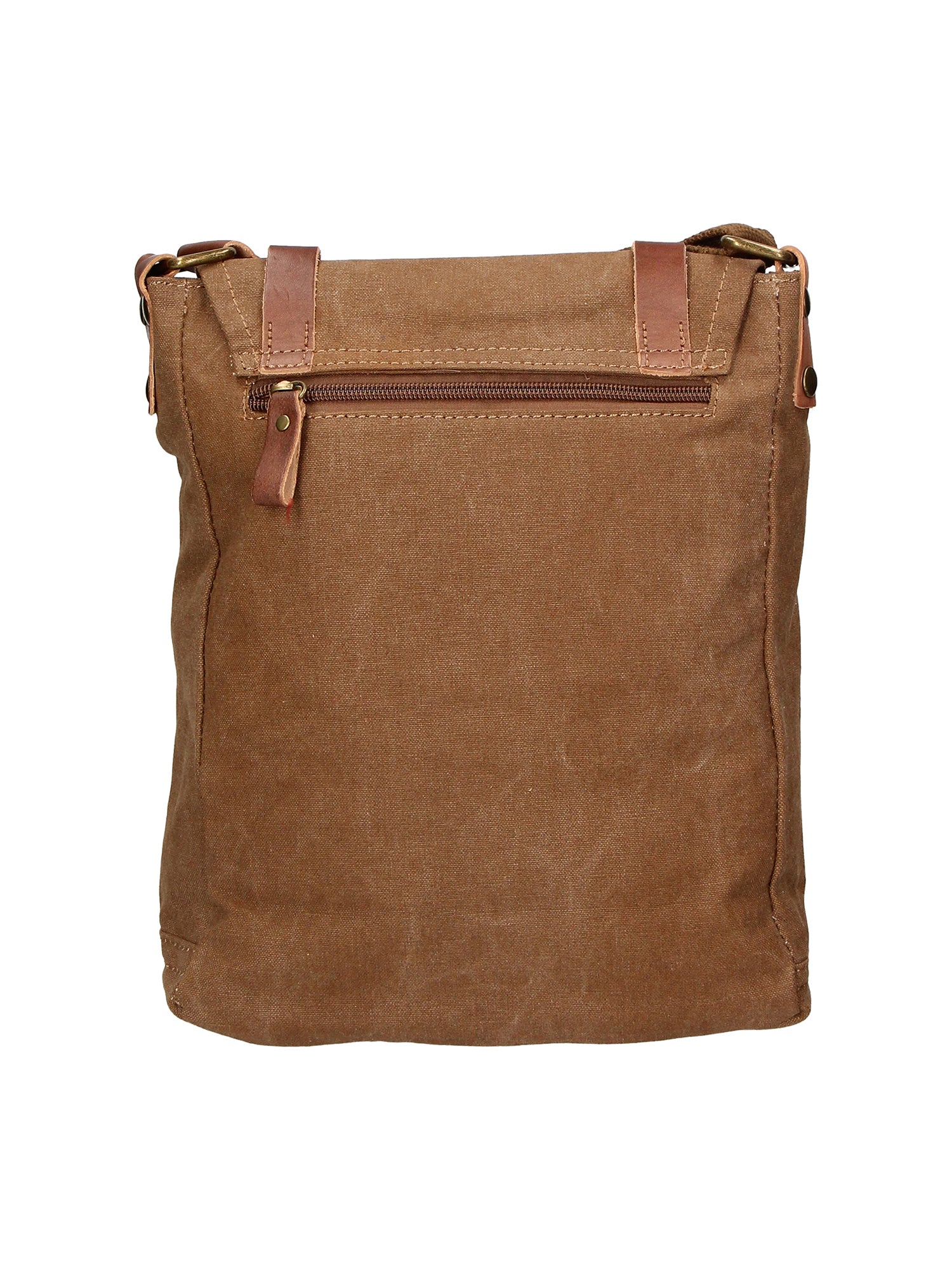 Milena Borsa a tracolla unisex Canvas e vera pelle ZG3009-FANGO TAUPE Gave Lux