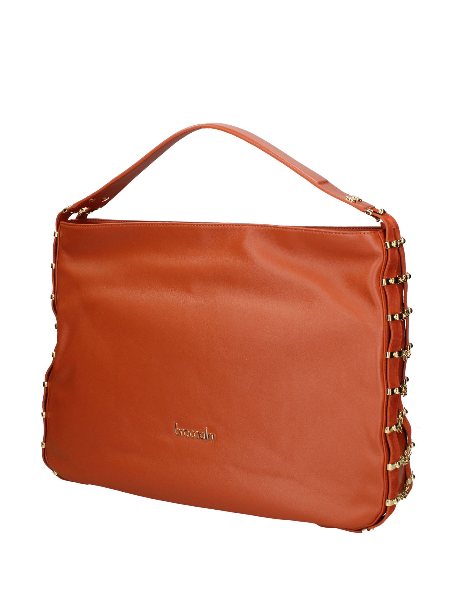 Erisia Chic Borsa a spalla da donna Vera pelle B17223-MARRONE Braccialini