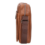 Borsa a tracolla uomo 100% pelle PU PCL3003-BROWN Northampton Polo Club