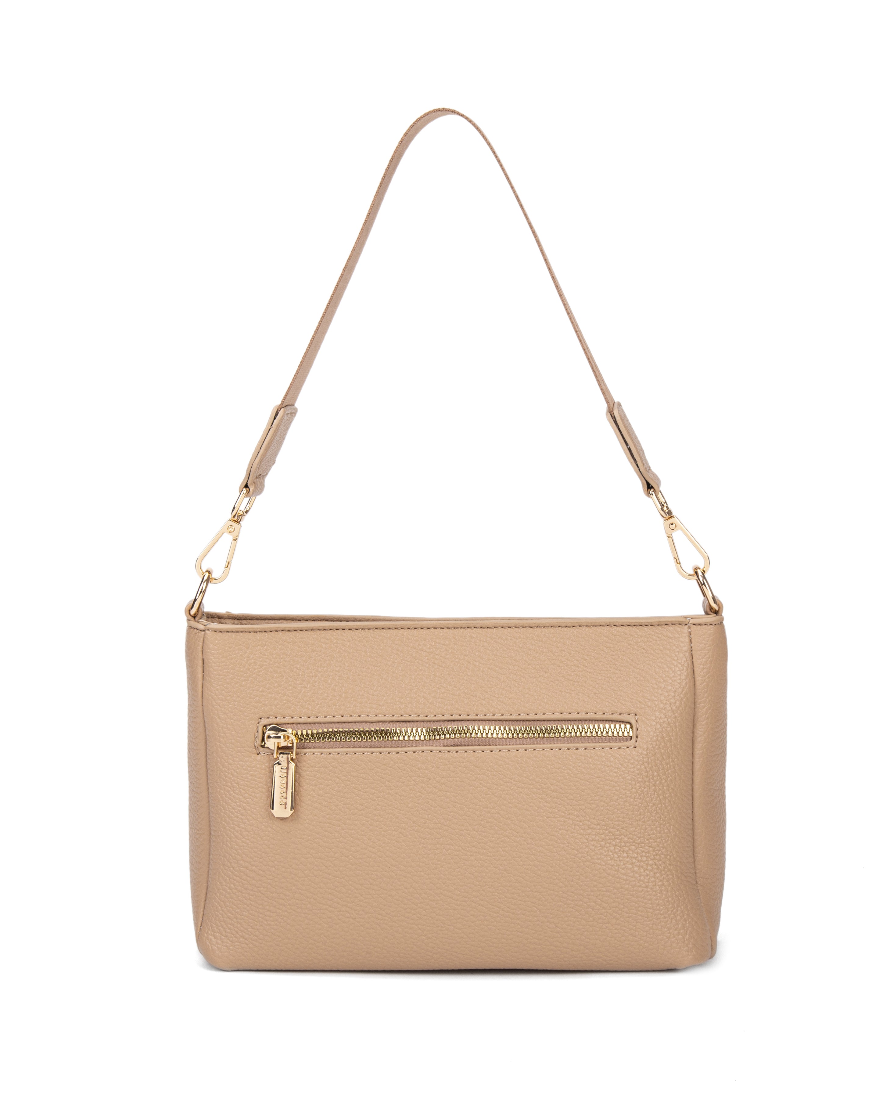 Borsa a spalla da donna 100% pelle vegana PU 703-1PT-CAFFELATTE Diana&co