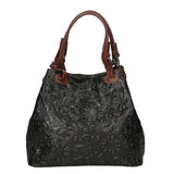 Elenia Borsa a mano da donna Vera pelle 80049-019 NERO Gave Lux