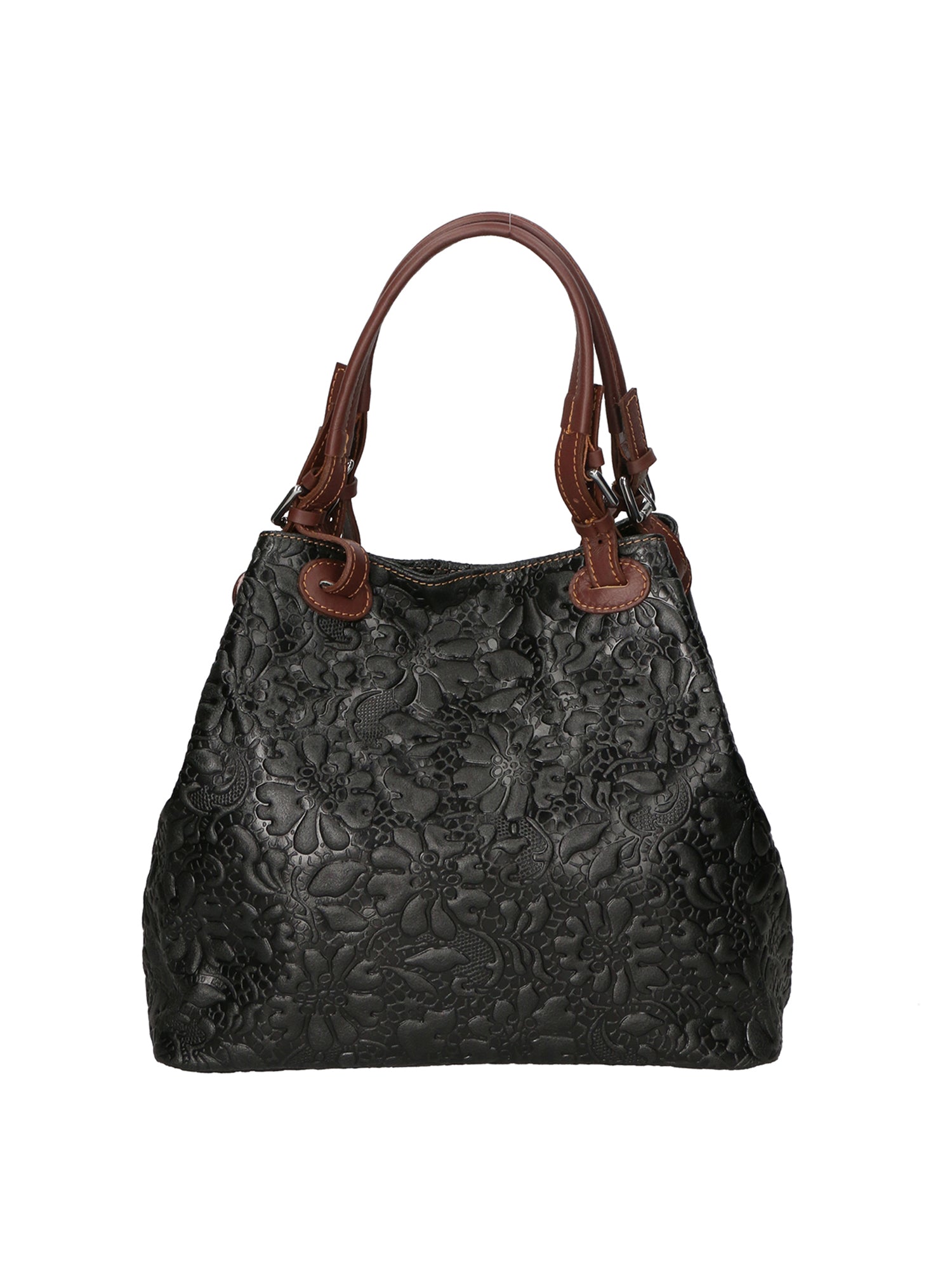 Elenia Borsa a mano da donna Vera pelle 80049-019 NERO Gave Lux