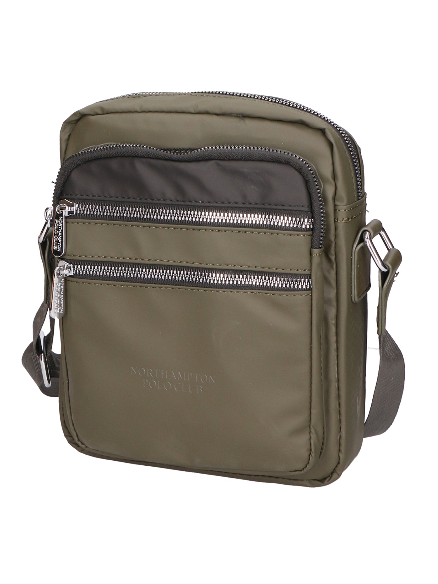 Borsa a tracolla uomo 100% pelle PU PCL3020-GREEN+BLACK Northampton Polo Club