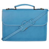 Dafne Borsa da lavoro unisex Vera pelle 7004-TURCHESE Gave Lux
