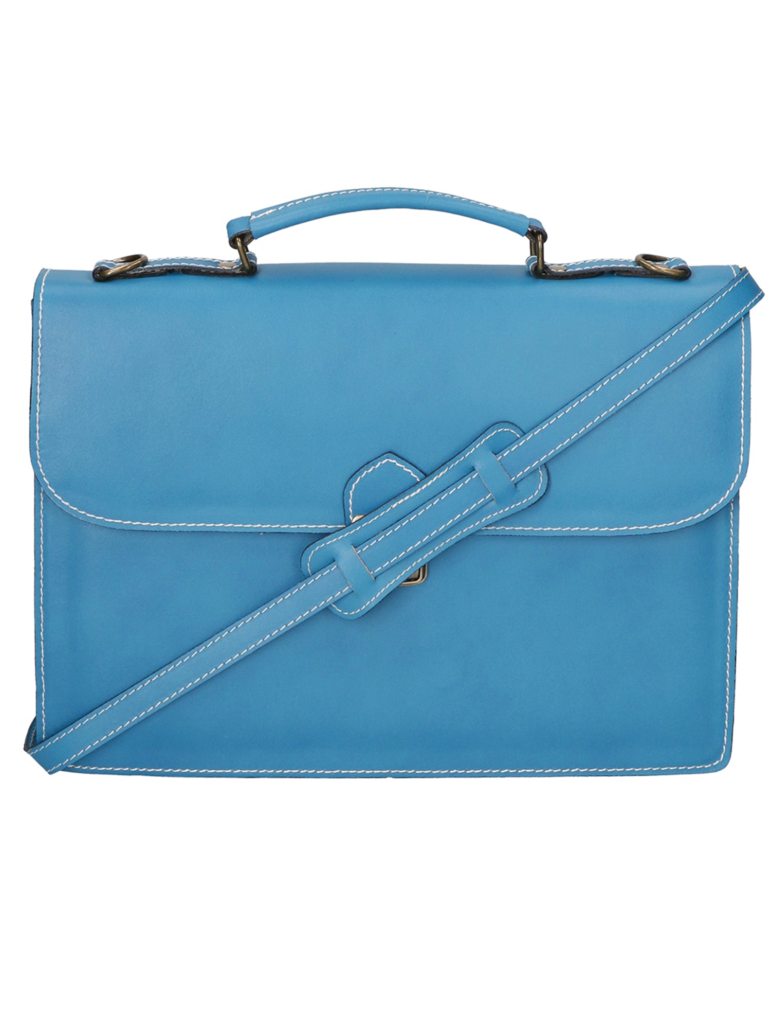 Dafne Borsa da lavoro unisex Vera pelle 7004-TURCHESE Gave Lux