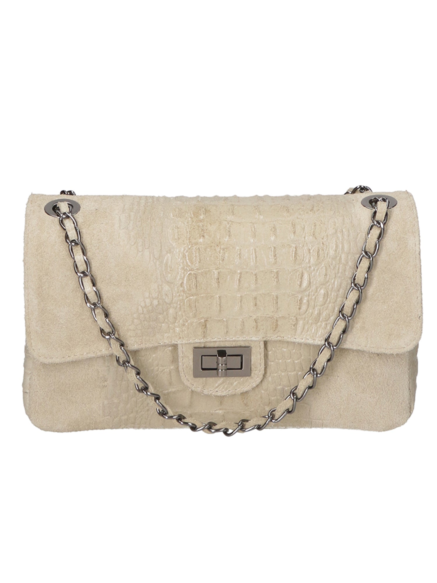Edvige Borsa a spalla da donna Pelle Croco Stampata 80045-TAUPE Gave Lux