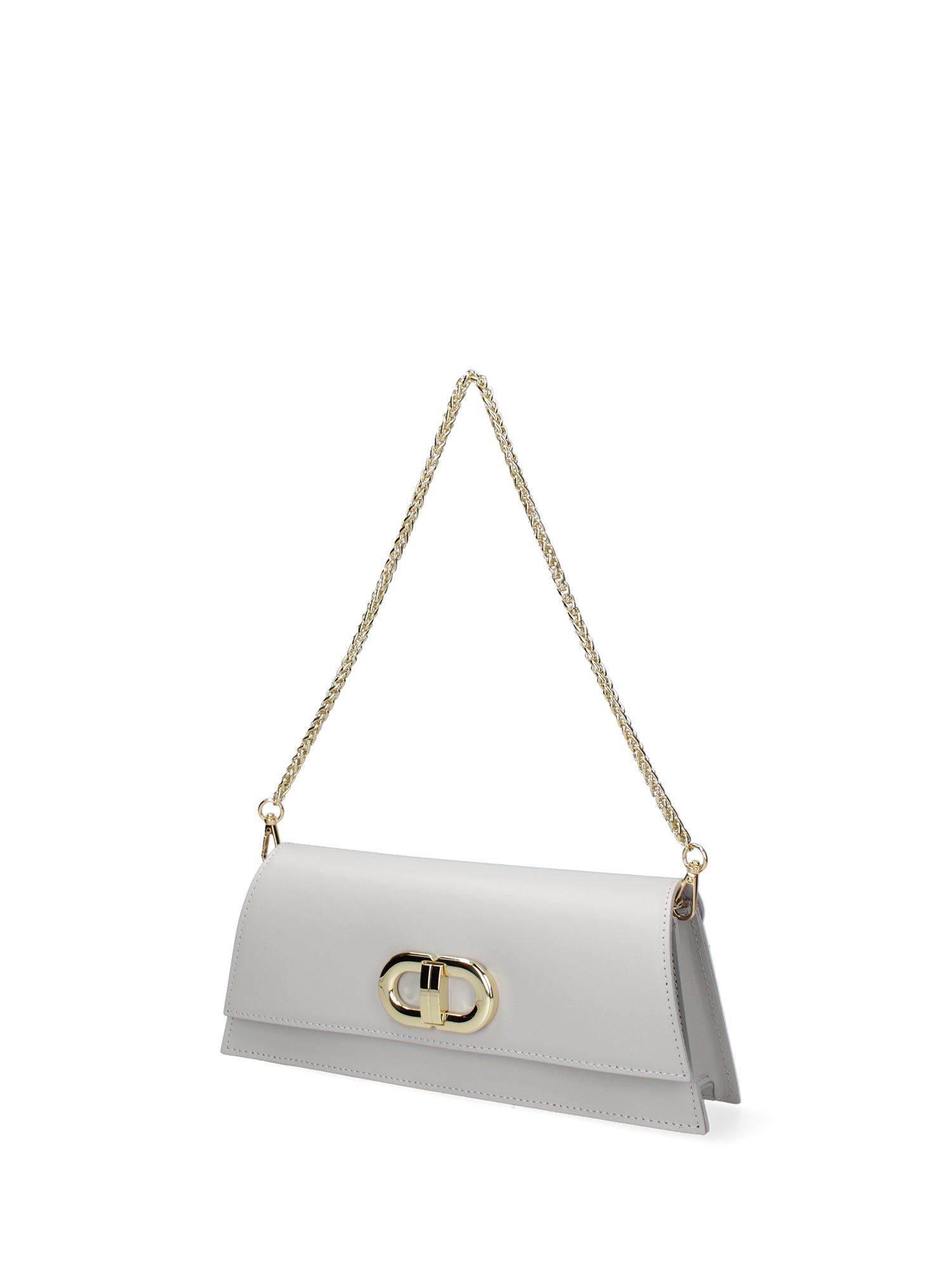 Borsa a spalla da donna Vera pelle 07313-L119 GRIGIO CHIARO Roberta Rossi
