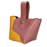 Ombretta Borsa a mano da donna Vera pelle 00643-C73+C36 MALVA+SENAPE MUSTARD Gave Lux