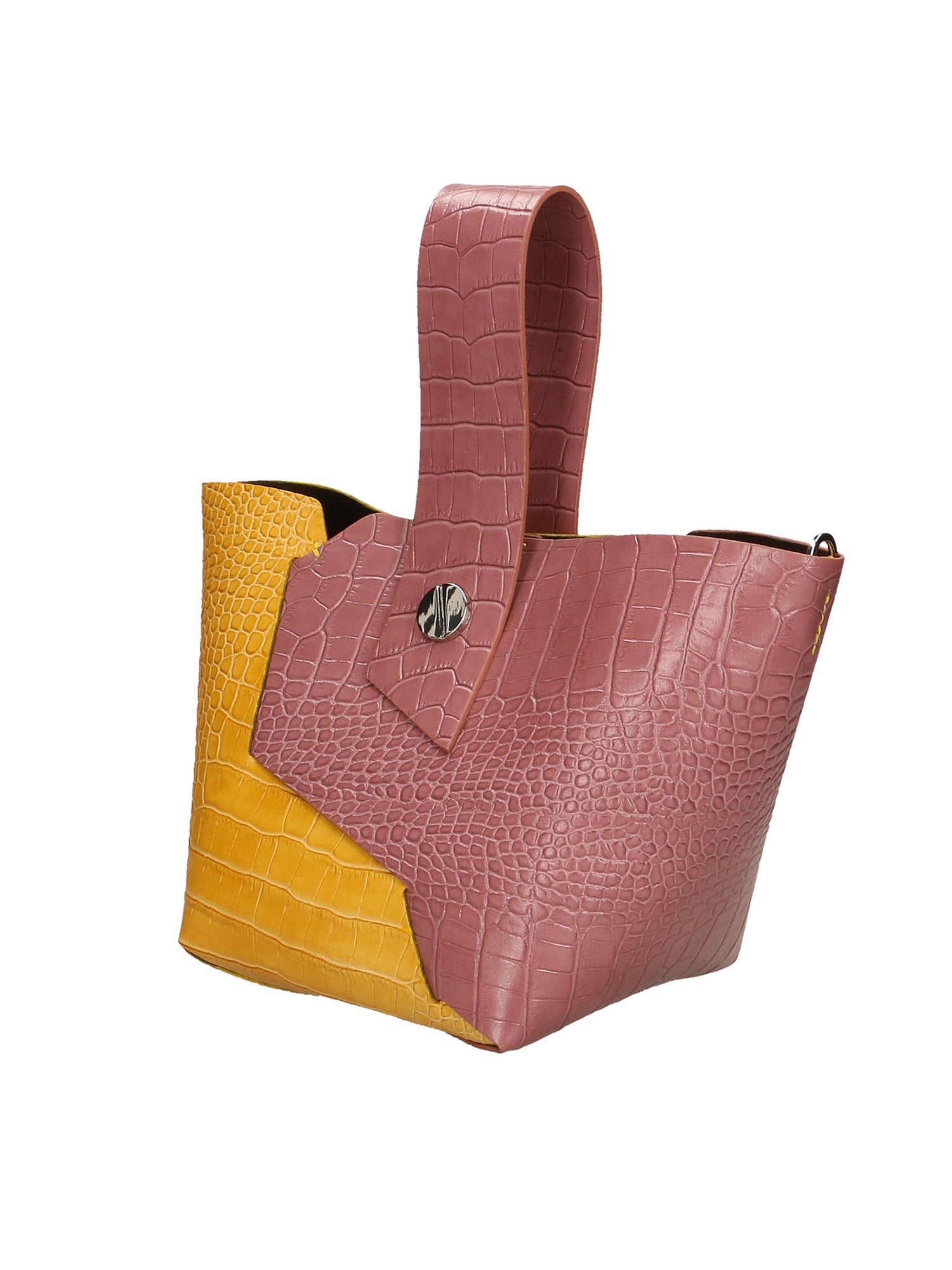 Ombretta Borsa a mano da donna Vera pelle 00643-C73+C36 MALVA+SENAPE MUSTARD Gave Lux