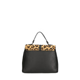 Oriana Plus Borsa a mano da donna Vera pelle 04008-D28 NERO + LEOPARDO 2 Chiara Ferretti