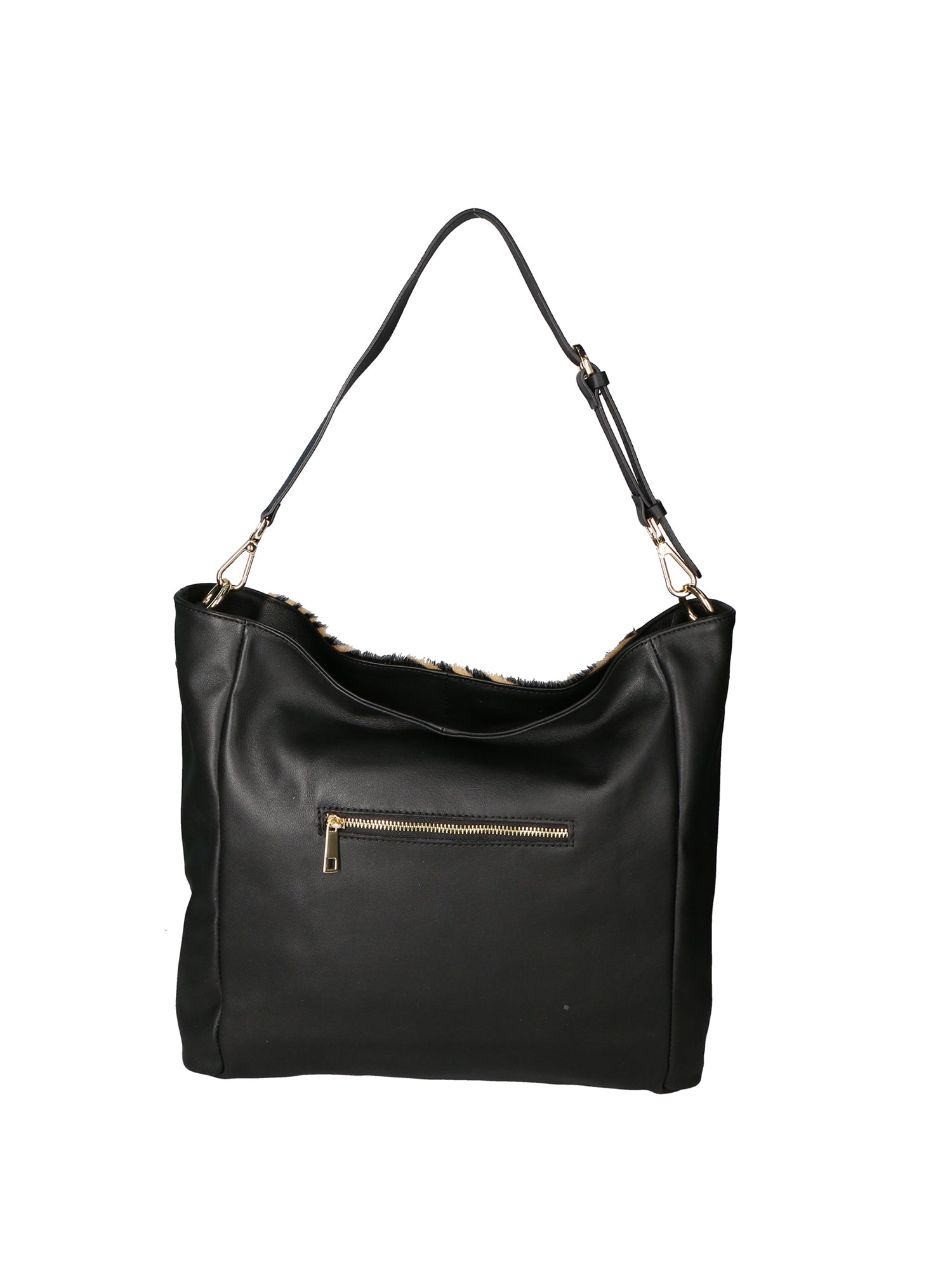 Asia Borsa a spalla da donna Vera pelle 05475-ZEBRA CUOIO NERO Gave Lux