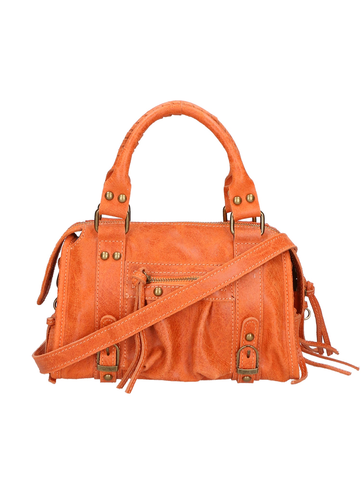 Erisia Borsa a spalla da donna Vera pelle 06091-ARANCIONE Gave Lux