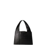 Borsa a mano da donna Vera pelle effetto cocco 07220-C28 NERO Roberta Rossi