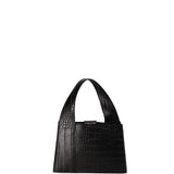 Borsa a mano da donna Vera pelle effetto cocco 07220-C28 NERO Roberta Rossi