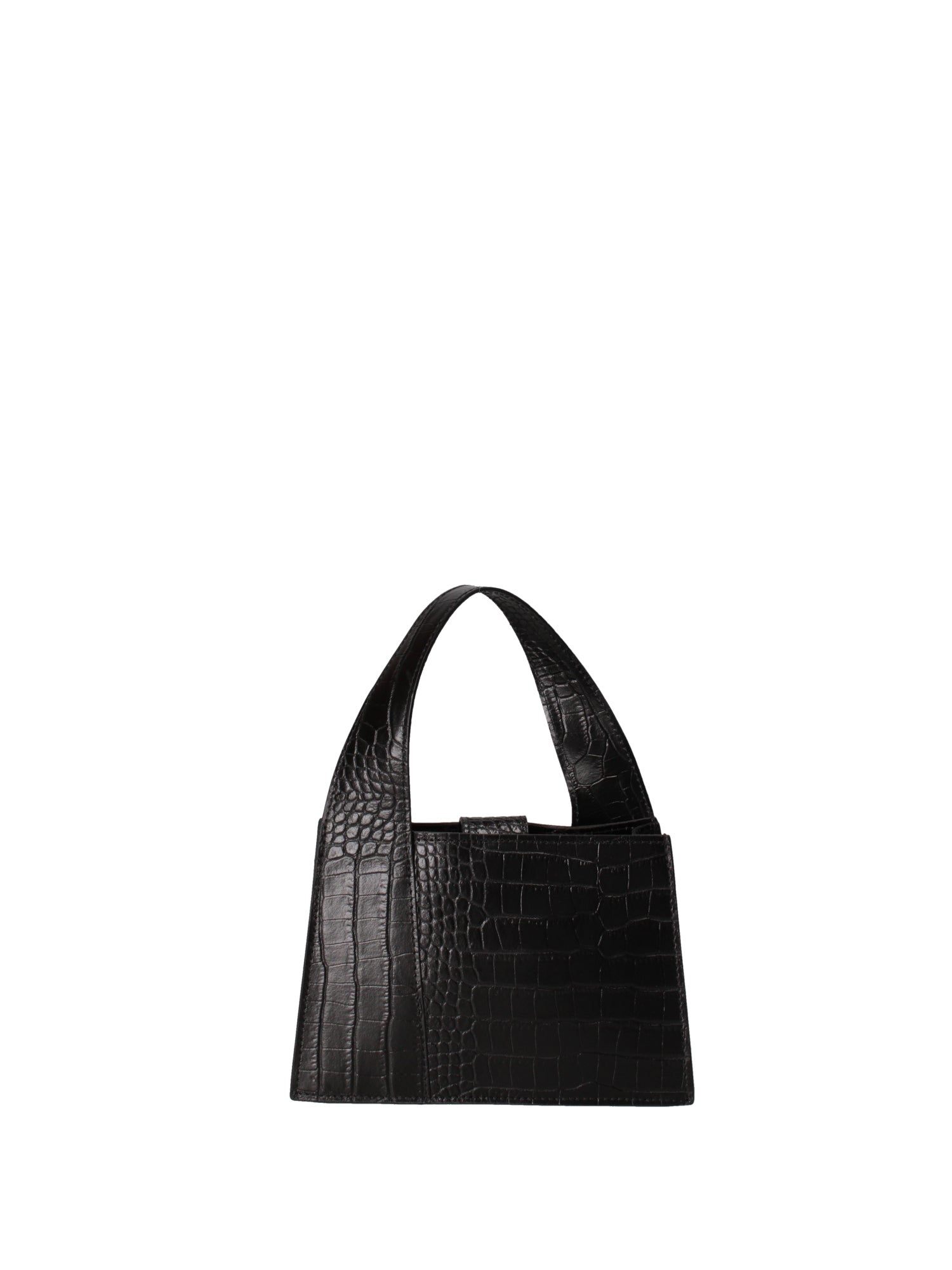 Borsa a mano da donna Vera pelle effetto cocco 07220-C28 NERO Roberta Rossi