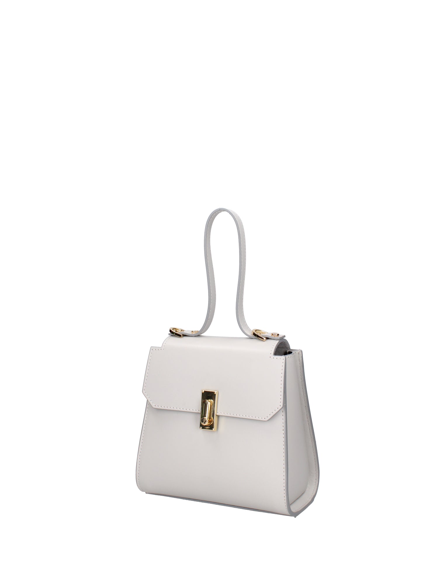 Borsa a mano da donna 100% pelle 07204-L119 GRIGIO CHIARO Viola Castellani